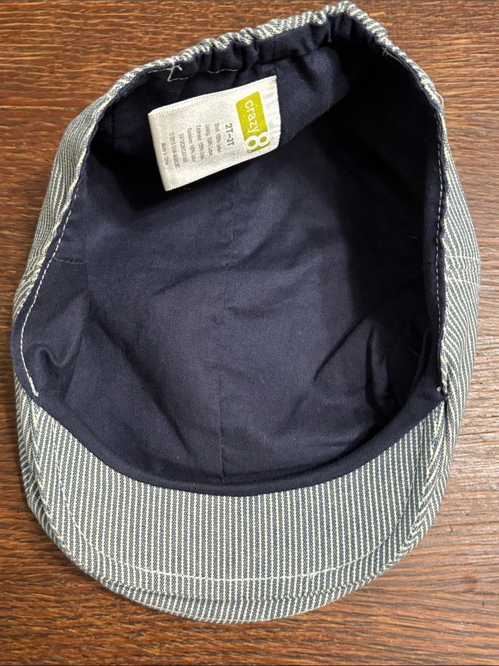 Crazy 8 Boys 4-Piece Blue Pinstripe Seersucker Vest Tie Cap Set 100% Cotton 3T